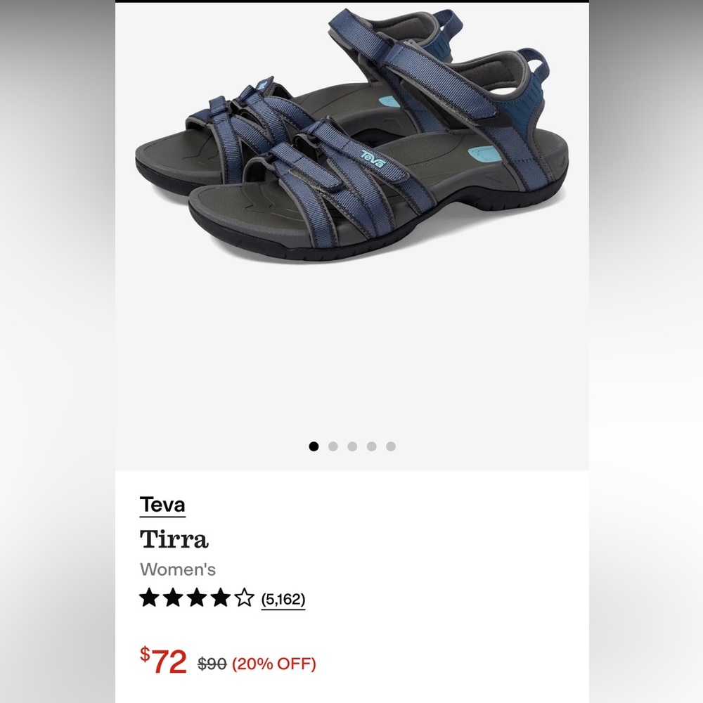 Teva Tirra sandals Bering blue hiking shoes women 7 outdoor Velcro strap navy - Picture 2 of 16